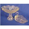 Image 1 : 10" Satin glass compote and swan