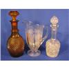 Image 1 : 2 decanters, one 12" and glass pitcher