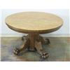 Image 1 : 1/4 Oak Round claw foot table, one leaf