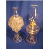 Image 1 : 2 Oil lamps, one 6"w x 18", plus smaller one