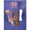 Image 1 : 5 vases, one purpling and one 7 ½" Iridescent