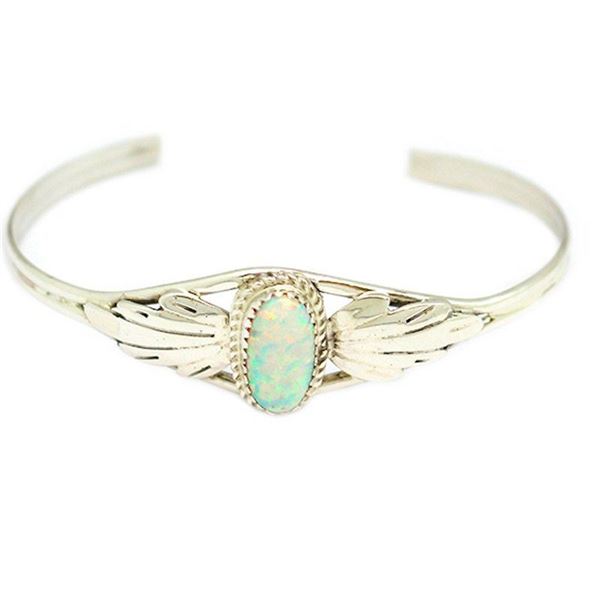 Navajo Opal Cuff Bracelet Sterling Silver