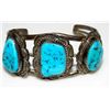 Image 1 : Old Pawn Navajo Turquoise Cuff Bracelet Sterling Silver