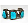 Image 2 : Old Pawn Navajo Turquoise Cuff Bracelet Sterling Silver