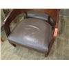 Image 2 : Qty 2 Wooden Curved Armchairs w/ Upholstered Seat 26" x 24" x 18" Seat Height