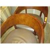 Image 3 : Qty 2 Wooden Curved Armchairs w/ Upholstered Seat 26" x 24" x 18" Seat Height