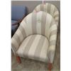 Image 1 : Qty 2 Striped Curved Armchairs 28" x 21" x 25" Seat Height