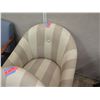Image 2 : Qty 2 Striped Curved Armchairs 28" x 21" x 25" Seat Height