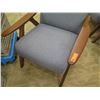 Image 2 : Wooden Armchair w/ Gray Upholstered Seat & Back 29" x 22" x 32" H