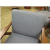 Image 3 : Wooden Armchair w/ Gray Upholstered Seat & Back 29" x 22" x 32" H