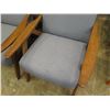 Image 2 : Qty 2 Wooden Armchair w/ Gray Upholstered Seat & Back 29" x 22" x 32" H