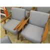Image 1 : Qty 2 Wooden Armchair w/ Gray Upholstered Seat & Back 29" x 22" x 32" H