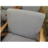 Image 3 : Qty 2 Wooden Armchair w/ Gray Upholstered Seat & Back 29" x 22" x 32" H
