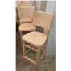 Image 1 : Qty 5 Wooden Stools w/ Back & Foot Rest Rton 213  15" Seat x 45"H