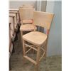 Image 2 : Qty 5 Wooden Stools w/ Back & Foot Rest Rton 213  15" Seat x 45"H
