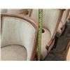 Image 8 : Qty 2 Wooden Curved Armchair w/ Upholstered Seat & Back 25" x 21"x 37"H