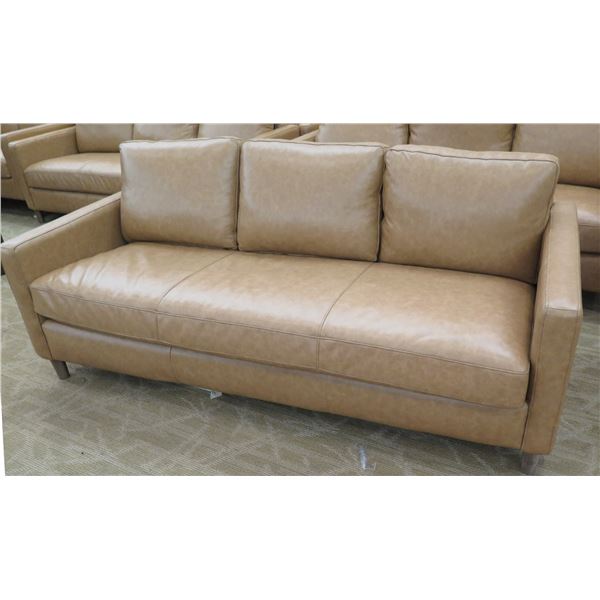 Brown 3 Seat Upholstered Sofa w/ 3 Back Cushions 79" x 36" x 36"H