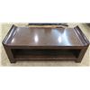 Image 1 : Wooden Coffee Table w/ Curved Ends & Undershelf