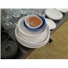 Image 7 : Multiple White Serving Dishes, Bowls, Glassware, Wood Plate, Metal Bowl, etc