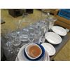 Image 8 : Multiple White Serving Dishes, Bowls, Glassware, Wood Plate, Metal Bowl, etc