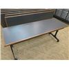 Image 2 : Qty 13 SICO Multiapp Rolling Wood Laminate & Metal Tables TUC 72" x 24" x 29"H