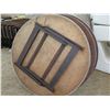 Image 2 : Qty 25 Round Wooden Folding Banquet Tables 5' Diameter