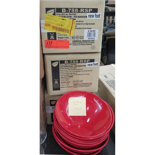 Qty Approx. 55 Red Cascading Bowls 16oz B-788-RSP
