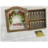 Image 2 : Wooden Spice Rack with 12 glass spice jars