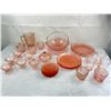 Image 1 : Jeanette Cherry Blossom Pink Depression Glass Dish Set