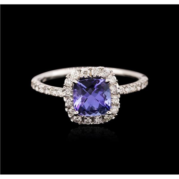 14KT White Gold 1.36 ctw Tanzanite and Diamond Ring