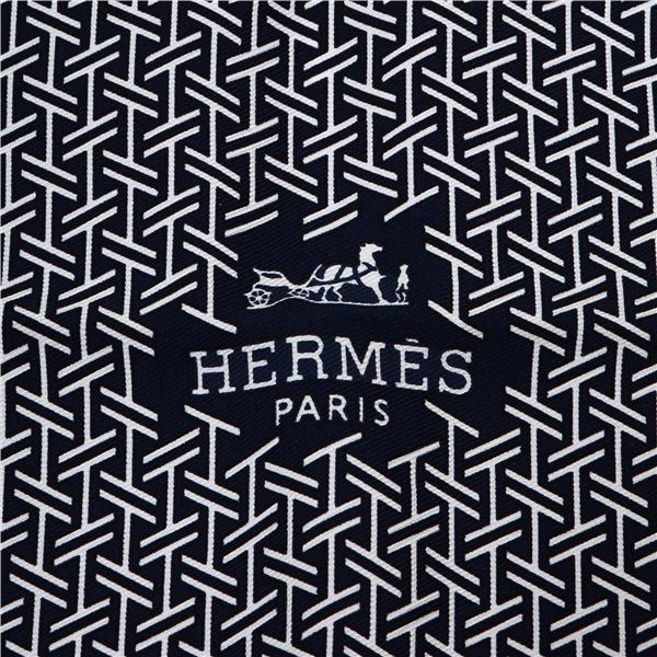 Hermes Black La Cravate-Foulard Silk Scarf