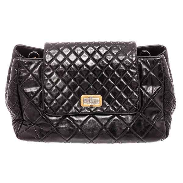 Chanel Black Lambskin Leather Reissue Accordion Flap Bag