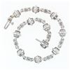 Image 4 : Unique 14K White Gold 3.00 ctw Baguette Cut Diamond Channel Barrel Link Bracelet