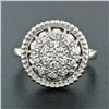 Image 2 : Vintage 14K White Gold Old Single Cut Diamond 0.55 ctw Round Platter Cluster Rin
