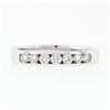 Image 4 : Classic 14k White Gold 0.50 ctw Channel Set 7 Round Diamond Wedding Band Ring