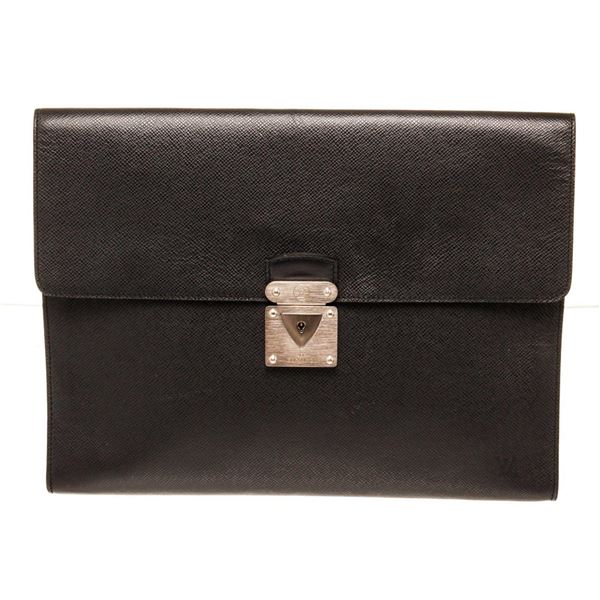 Louis Vuitton Black Leather Minuto Business Clutch Bag