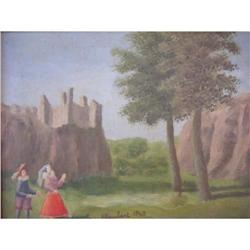 ANDRE BAUCHANT Sig Oil painting French 1949