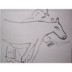 MARC CHAGALL Org Drawing Russian Judaica 1930