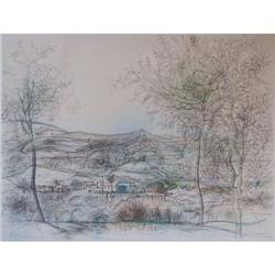 JEAN CARZOU Signed Drawing 1970 French