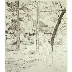 HENRI LEROLLE Etching French Art