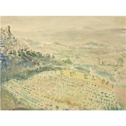 ROMAINE LORQUET Signed Watercolor Painting