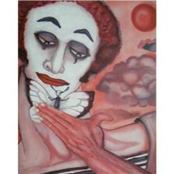 MARCEL MARCEAU Signed Color Litho Mime