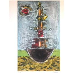 YAAKOV MALKA Litho Israeli Art Abstract