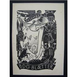 KARL MICHAEL-Org Woodcut German 1926