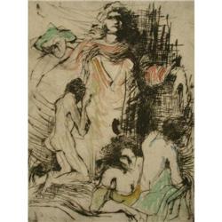 GETI RUBINSTEIN Hand Colored Etching