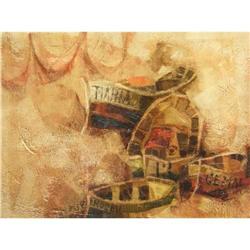 SUNOL ALVAR Oil Painting Spanish Art 1965