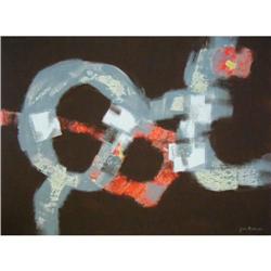 JUN DOBASHI Gouache Japanese Abstract French
