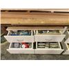 Image 2 : 98"X49"X36" WORK STATION WITH 9 DRAWERS AND CONTENTS