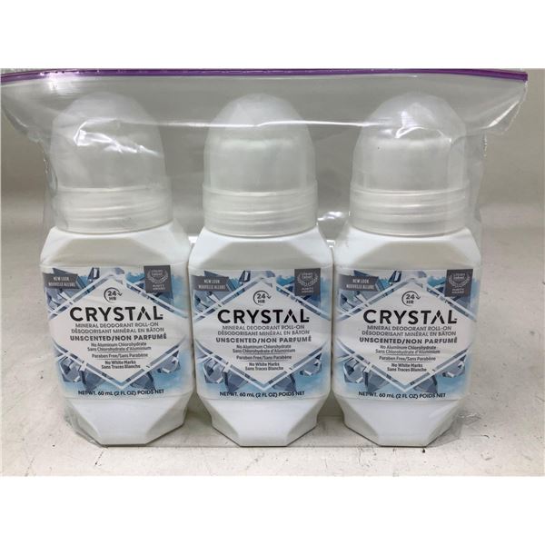 Crystal Mineral Deodorant Roll-on (3 x 2fl oz)