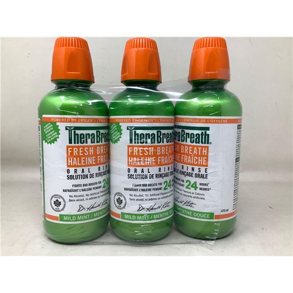 Thera Breath Oral Rinse Solution (3 x 473ml) Mild Mint